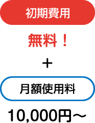 初期導入費用 無料 ＋ 月額使用料 5,000円